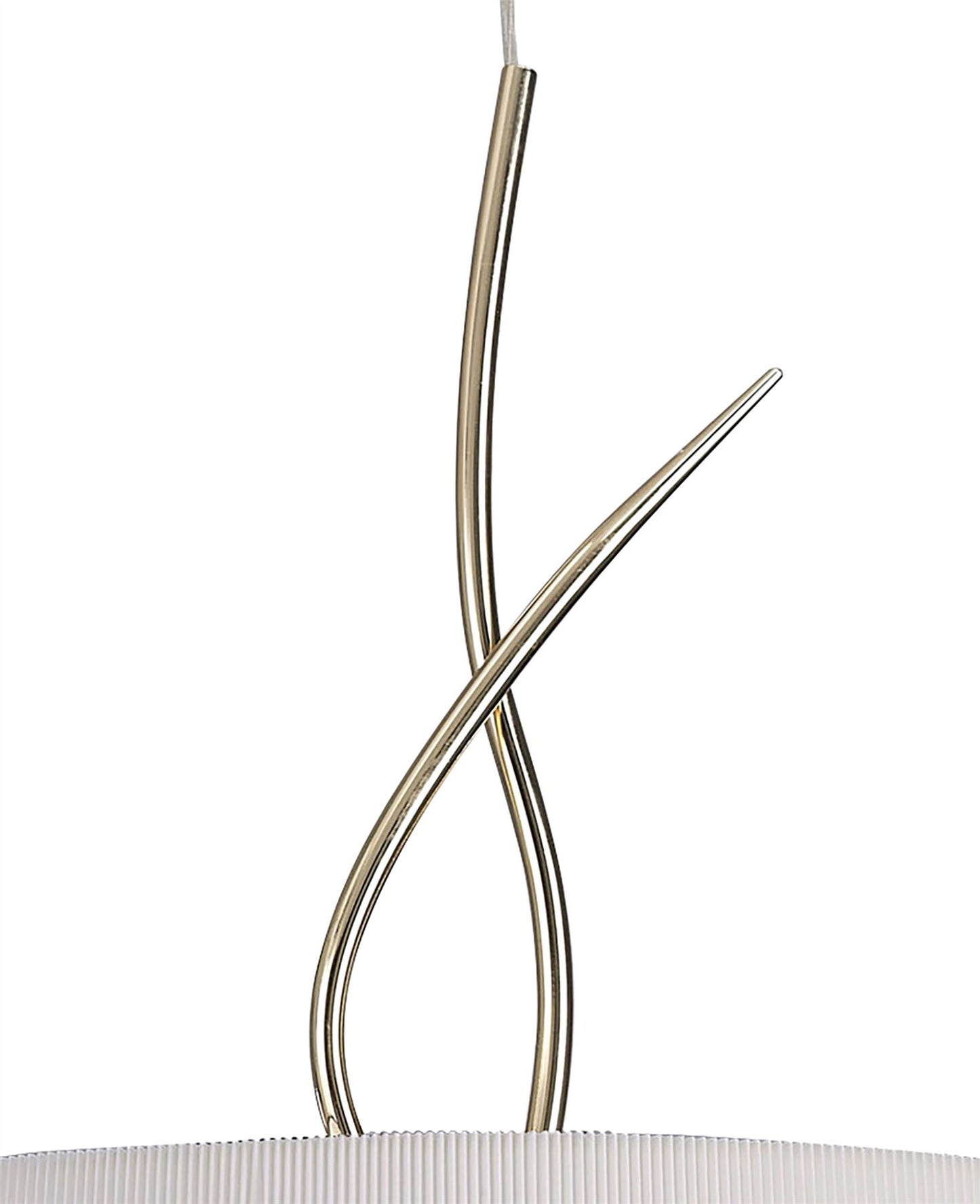 Mantra Mara 55cm Pendant 4 Light E27 Round, French Gold with Ivory White Shade