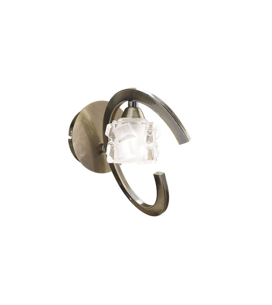 Mantra M1865/S Ice Wall Light Switched 1 Light G9 ECO, Antique Brass - M1865/S