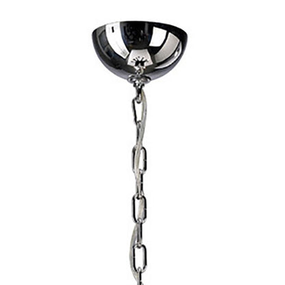 Diyas Nardini 65cm  2 Tier 9 Light E14 Polished Chrome/Black Faux Leather/Crystal Ceiling Pendant Light Fitting