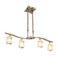 Mantra Rosa Del Desierto Telescopic Linear Pendant Line 4 Light G9, Antique Brass