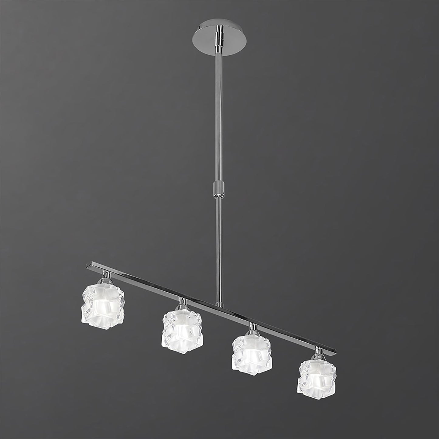 Mantra M1847 Ice Linear Pendant 4 Light G9 ECO Bar, Polished Chrome