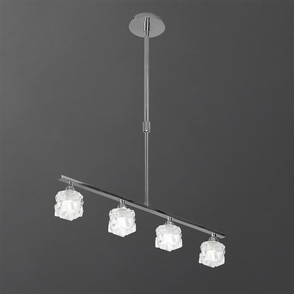 Mantra M1847 Ice Linear Pendant 4 Light G9 ECO Bar, Polished Chrome