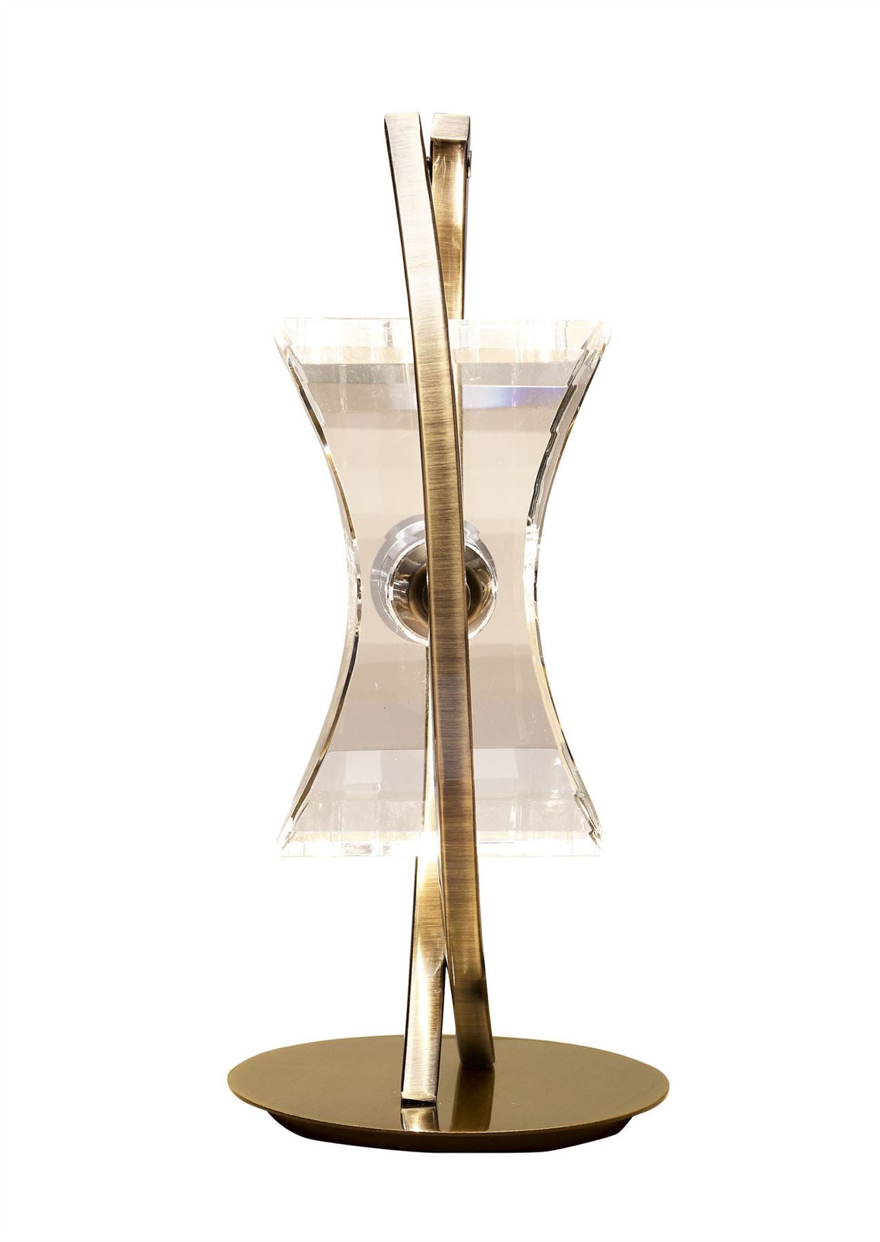 Mantra Kromo Table Lamp 1 Light G9 Looped Frame, Antique Brass