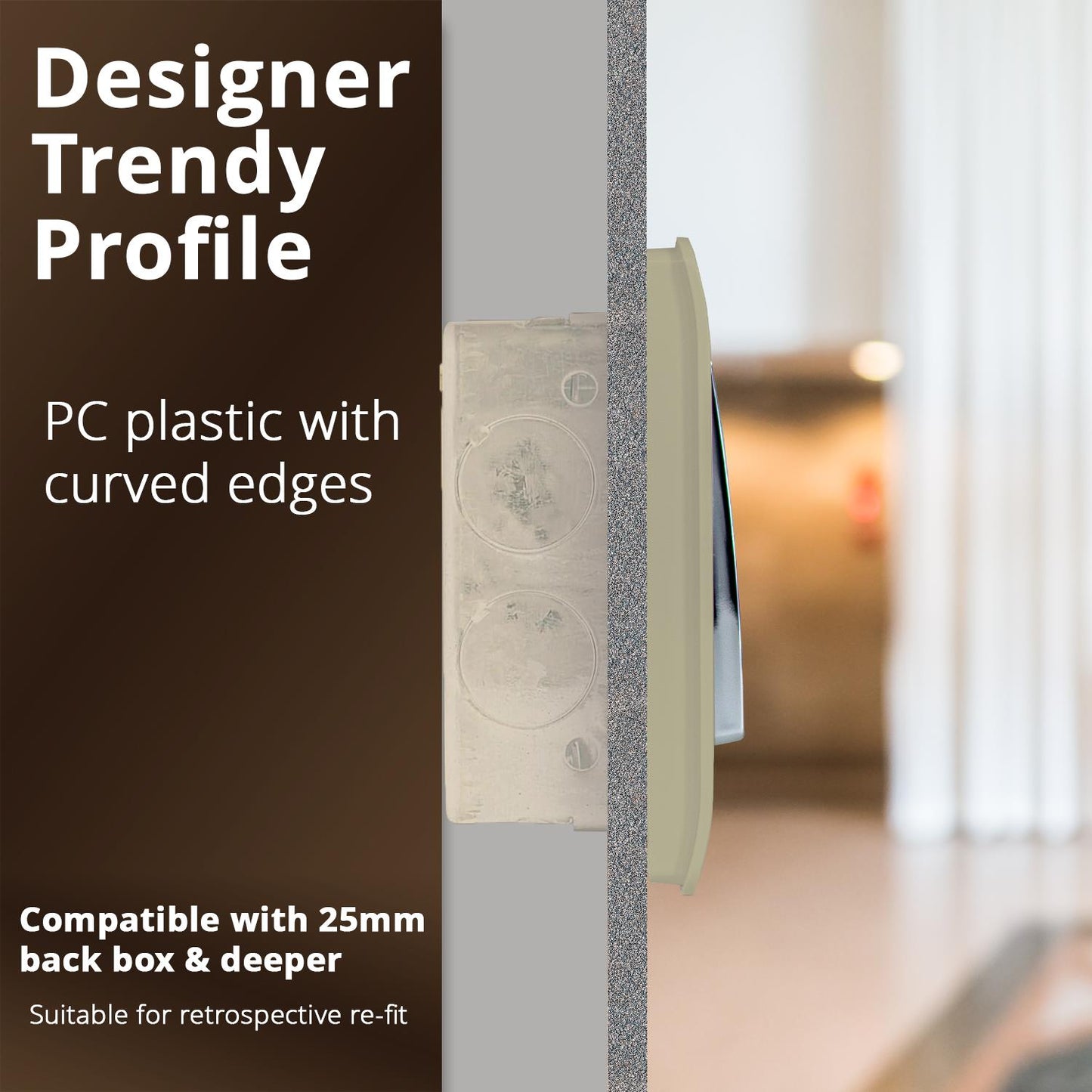 Trendi 1 Gang Retractive Switch Gold