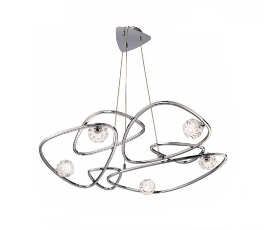 Mantra M5011 Lux Pendant 5 Light G9, Polished Chrome