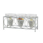 Diyas Home (DH) Tessa Candle Holder 3 Cone Polished Chrome/Clear Glass Art