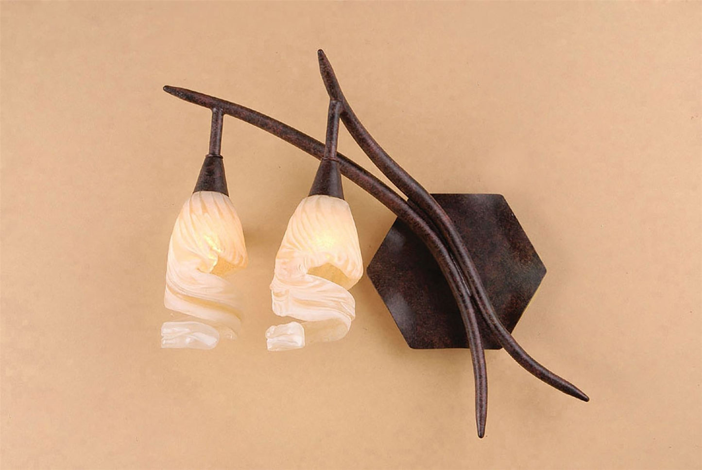 Mantra (0017 005) Gaudi Wall Light Left Switched 2 Light G9, Brown/Black Oxide