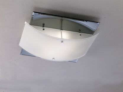 Diyas Vito Square Flush  2 Light E27 Polished Chrome/Smoked Mirror Ceiling Light Fitting