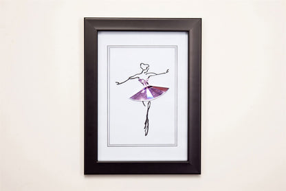 Diyas Home Crystal Wall Art (DH) Play Ballerina, Black Frame, Pink Crystal Framed