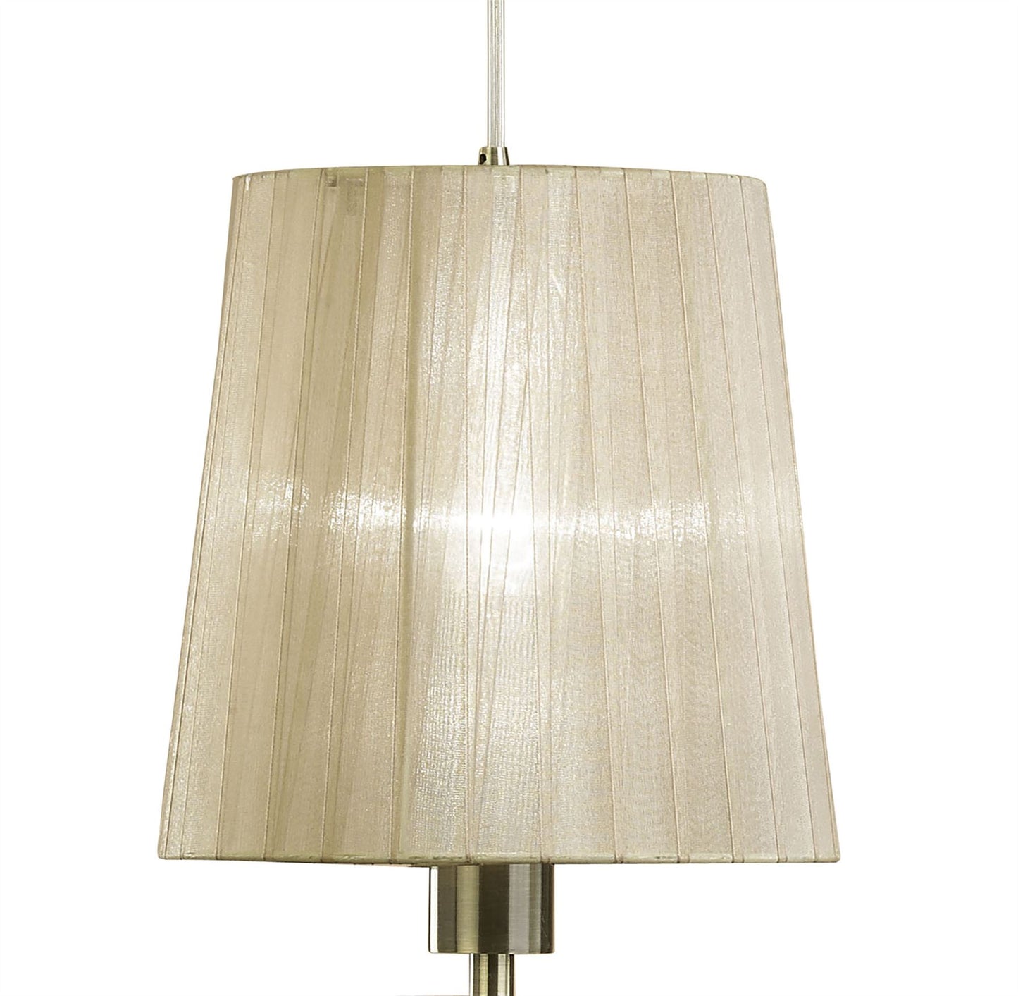 Mantra M3875 Tiffany Linear Pendant 3+3 Light E27+G9 Line, Antique Brass with Soft Bronze Shades & Clear Crystal
