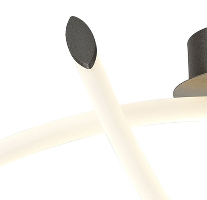 Mantra Armonia Semi Flush Loop, Dimmable, 25W LED, 3000K, 1875lm, Titanium/Frosted Acrylic, 3yrs Warranty Ceiling