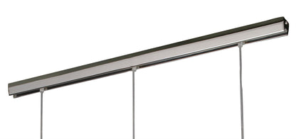 Mantra Sintesys Linear Pendant 3 Drop E27 3 Light E27 Bar, Polished Chrome/White Acrylic, CFL Lamps INCLUDED