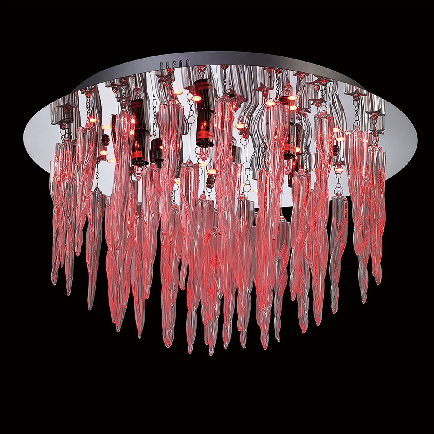 Diyas Tropez 50cm  6 Light G9 with RGB LEDs and Remote Control Polished Chrome/Glass Ceiling Light Fitting
