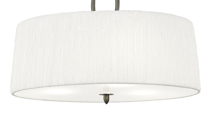 Mantra M3704 Lua Pendant 3 Light E27, Satin Nickel with White Shade