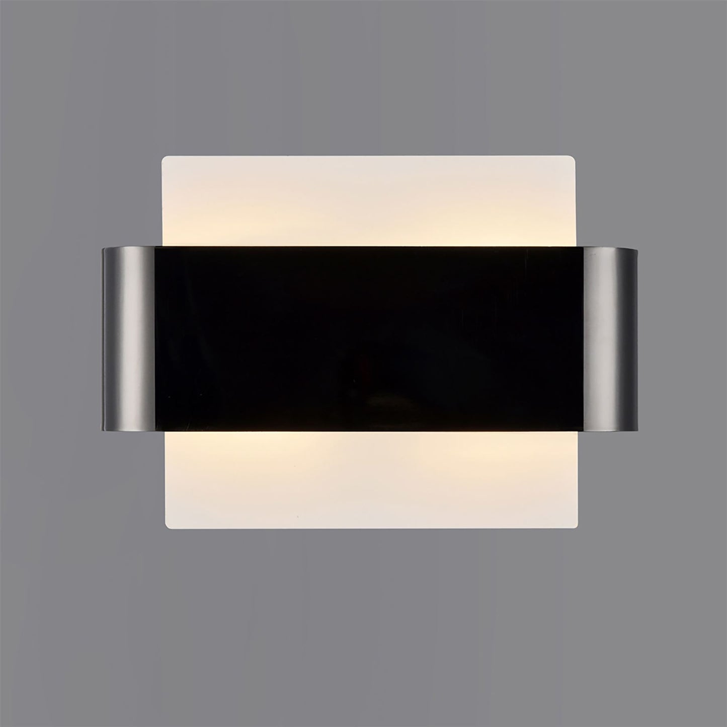 Deco Damo 2 Light G9 Flush Ceiling Light, White Base with Black Chrome Centre Band