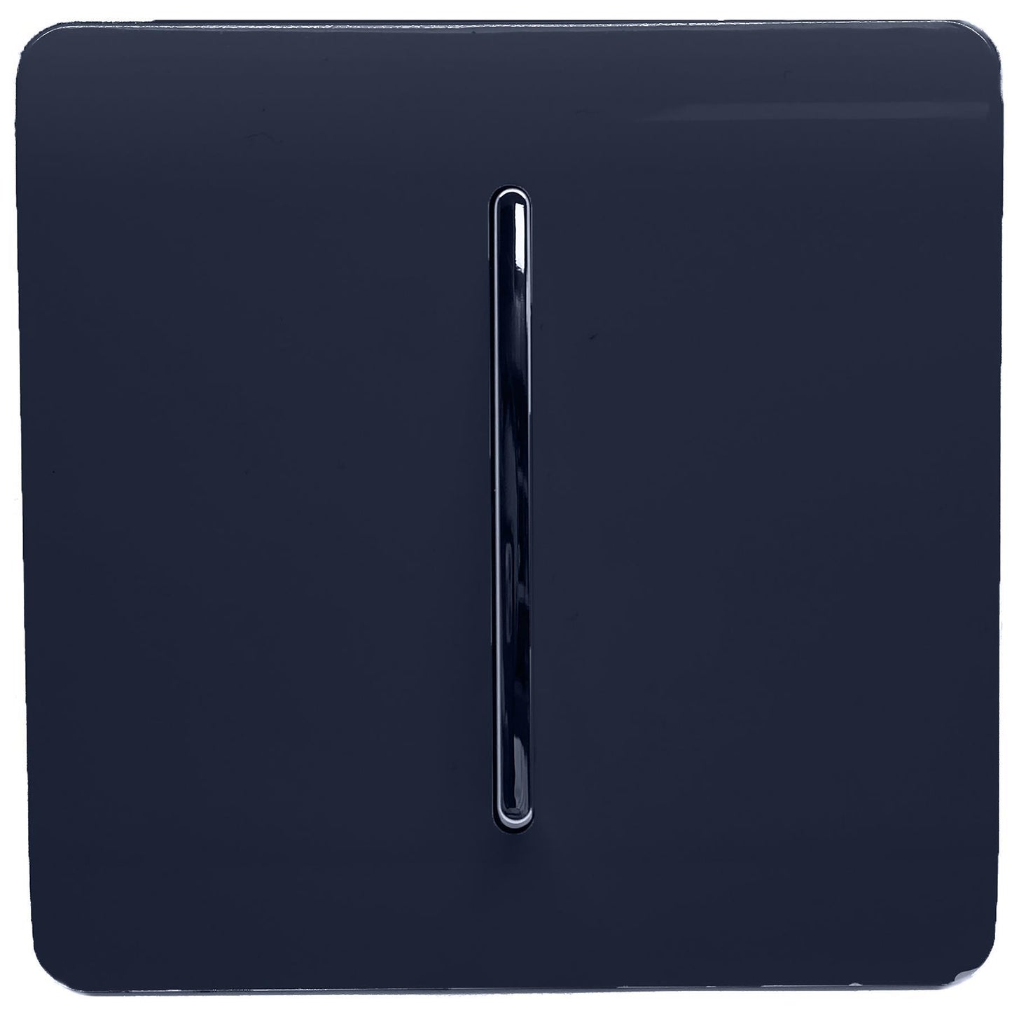 Trendi 1 Gang 2 Way 240V Screwless Artistic Modern Glossy 10 Amp Chrome Rocker Electrical Wall Light Switch in Navy Blue (3 pack)