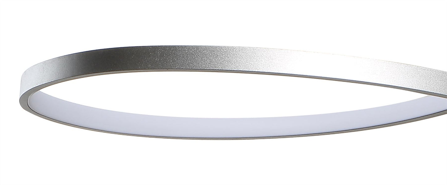 Mantra M5820 Nur XL Rectangular Semi Ceiling 50W LED 3000K, 3900lm, Dimmable Silver/Frosted Acrylic/Polished Chrome, 3yrs Warranty - M5820 Ceiling