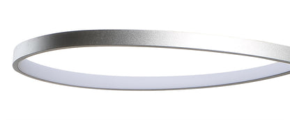 Mantra M5820 Nur XL Rectangular Semi Ceiling 50W LED 3000K, 3900lm, Dimmable Silver/Frosted Acrylic/Polished Chrome, 3yrs Warranty - M5820 Ceiling