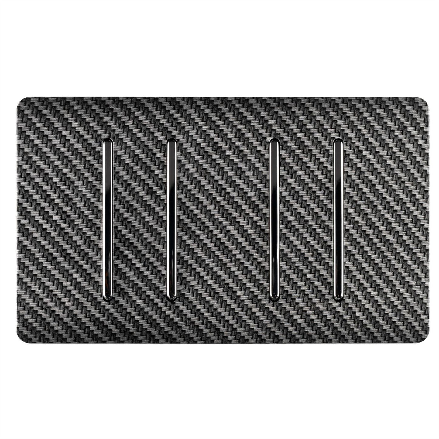 Trendi Switch 4 Gang 1 or 2 Way Modern Designer Light Switch in Carbon Fibre
