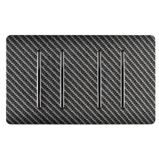 Trendi Switch 4 Gang 1 or 2 Way Modern Designer Light Switch in Carbon Fibre