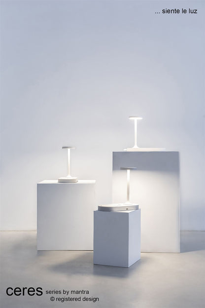 Mantra Ceres Table Lamp with Mobile Phone Induction Charger & USB Charger, 6W LED, 3000K, 450lm, White, 3yrs Warranty