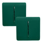 Trendi 1 Gang 2 Way 240V Screwless Artistic Modern Glossy 10 Amp Chrome Rocker Electrical Wall Light Switch in Dark Forest Green (2 pack)