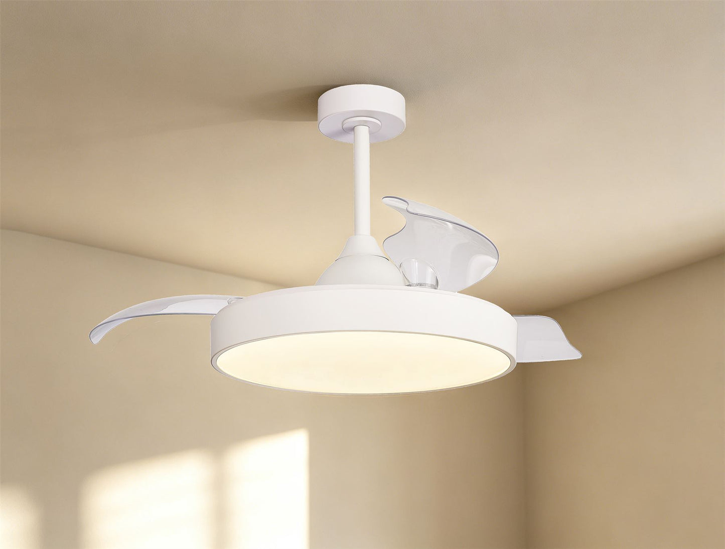 Alaska 50cm 50W LED Dimmable Ceiling Light With Built-In 30W DC Fan, 2700-5000K Remote & APP Control, 3300lm, White, 5yrs Warranty