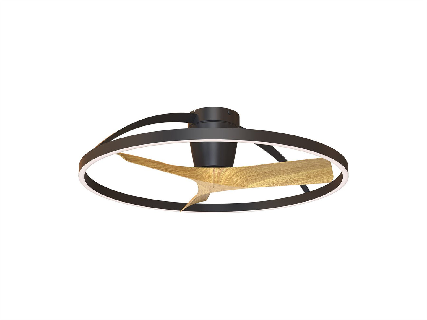 Nepal II Mini 75cm 32W LED Dimmable Light With Built-In 32W DC Reversible Fan, Black/Wood Finish c/w Remote Control, 4000lm, 5yrs Warranty