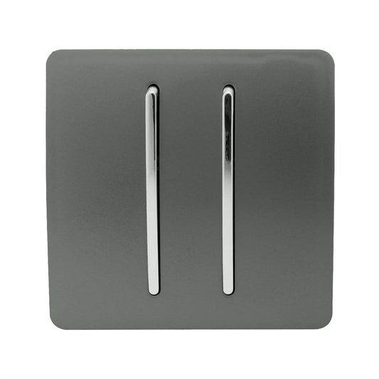 Trendi Artistic Modern Glossy Tactile Auto Retractive 2 Door Bell Switch Charcoal