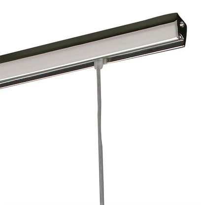 Mantra Sintesys GU10 Sintesys Linear Pendant 3 Drop GU10 3 Light Bar Polished Chrome, CFL Lamps INCLUDED