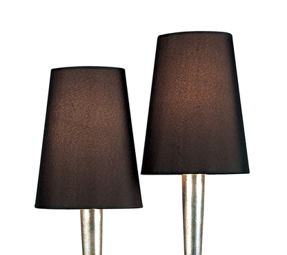 Mantra M0536 Paola Table Lamp 2 Light E14, Silver Painted with Black Shades