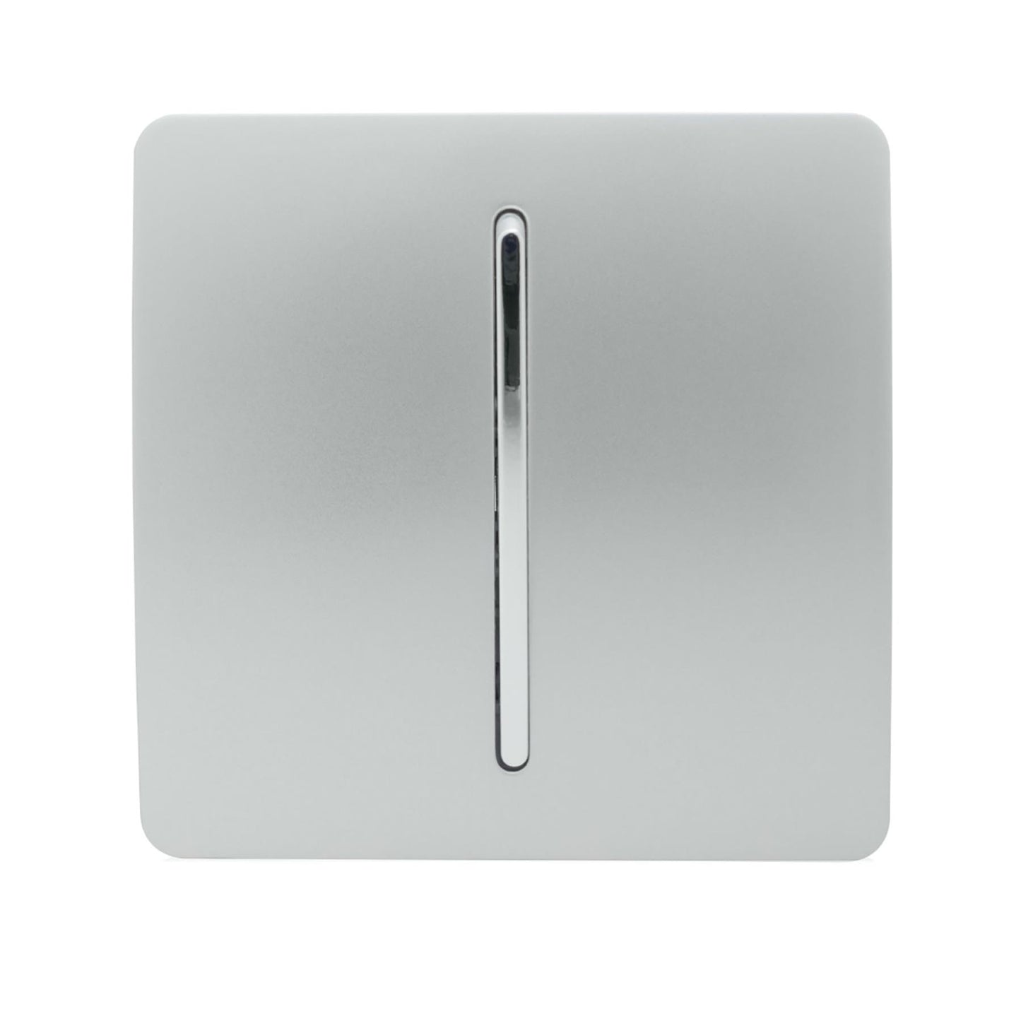 Trendi 1 Gang 2 Way 240V Screwless Artistic Modern Glossy 10 Amp Chrome Rocker Single Electrical Wall Light Switch in Platinum Silver (5 pack)