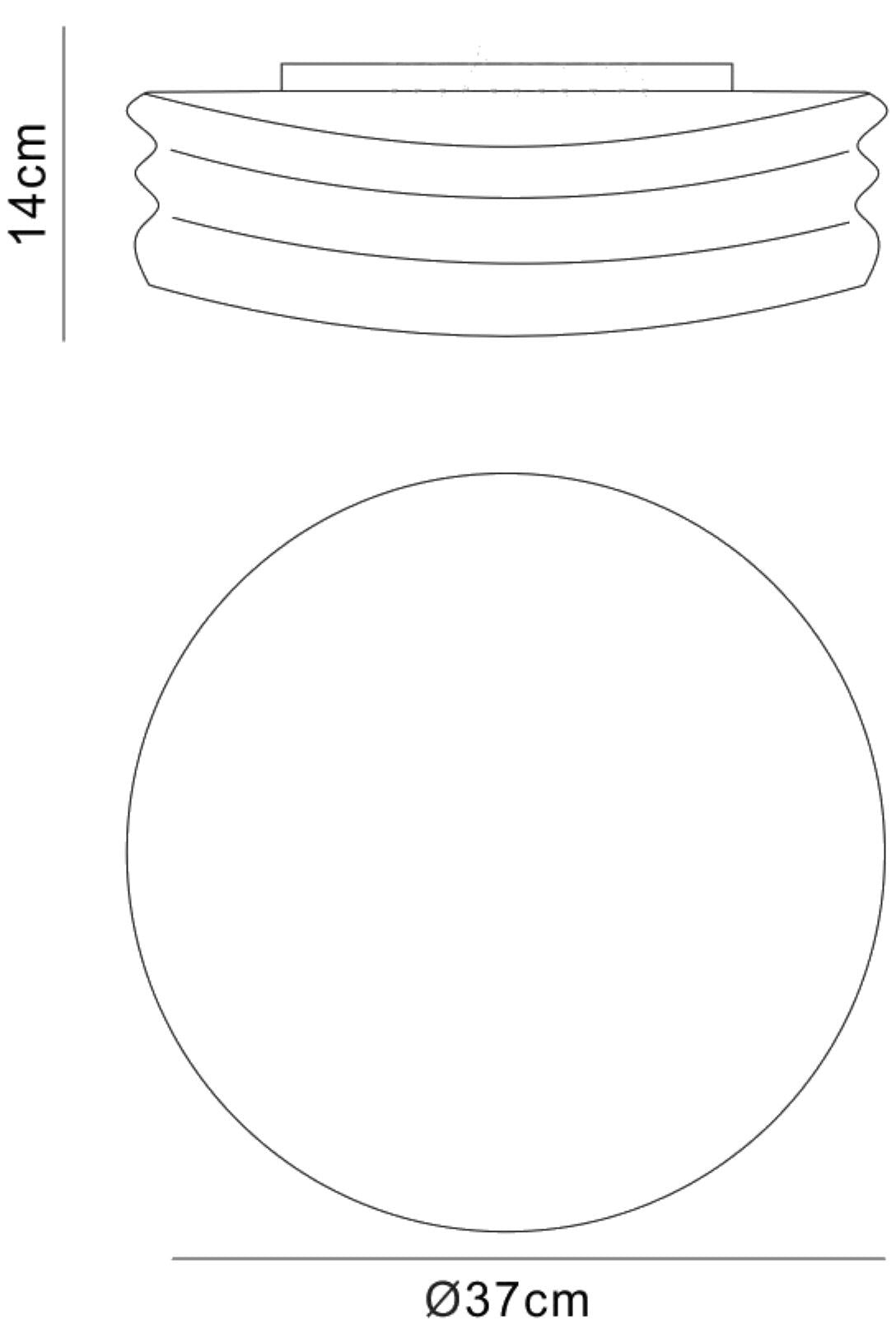 Mantra M3624 Mediterraneo Ceiling/Wall 2 Light E27 Medium, Frosted White Glass