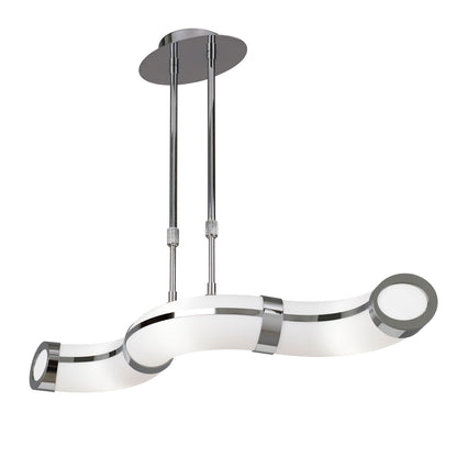 Mantra Guss Telescopic E27 3 Light E27 Bar, Polished Chrome, White Acrylic, CFL Lamps INCLUDED