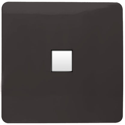 Trendi Artistic Modern Glossy Tactile Telephone Socket Dark Brown