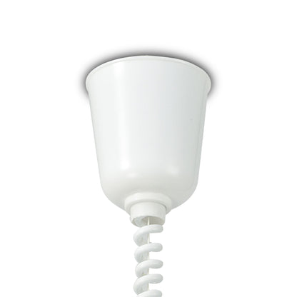 Deco Riva Rise & Fall Pendant 1 Light E27, Matt White/Opal White Glass Shade