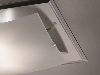 Deco Brooklyn Ceiling Light, 420mm Square, 3 Light E27 Frosted/Smoked Mirror