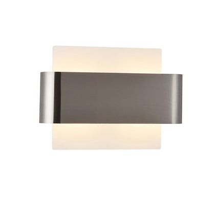 Deco Damo 2 Light G9 Flush Ceiling Light, White Base with Satin Nickel Centre Band