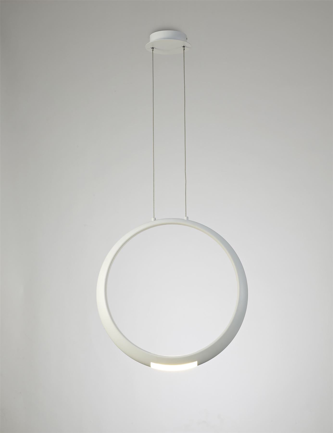 Mantra M6170 Ring Pendant 50cm Round, 23W LED, 3000K, 1600lm, White, 5yrs Warranty