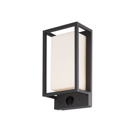 Mantra Fusion Meribel Camera/WIFI/CCT Wall Light with APP Control, 9W LED, 2700-6000K, 530lm, IP54, Graphite, 3yrs Warranty