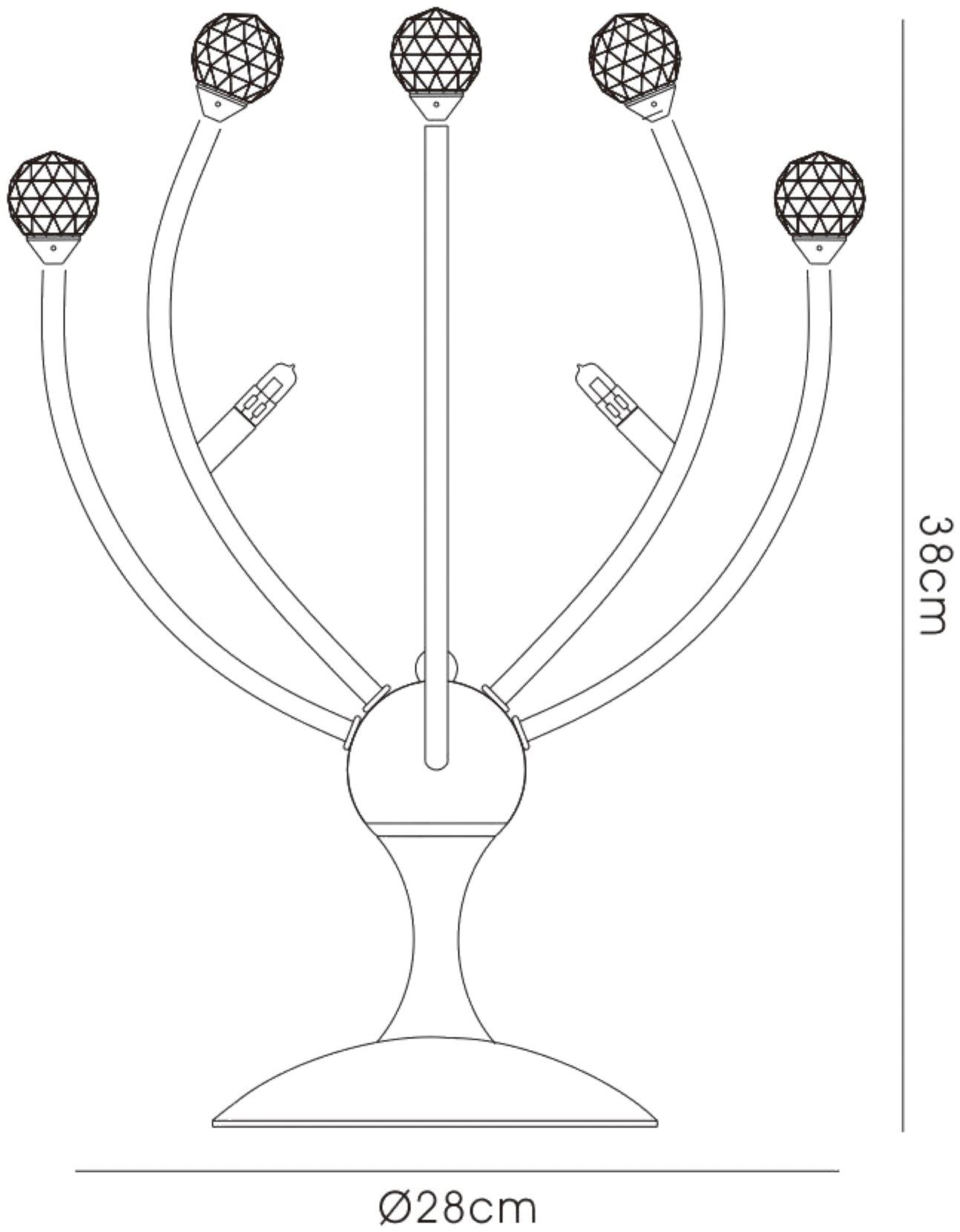 Diyas Xeena Crystal Table Lamp 3 Light G4 French Gold, NOT LED/CFL Compatible