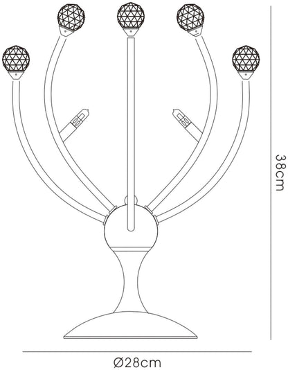 Diyas Xeena Crystal Table Lamp 3 Light G4 French Gold, NOT LED/CFL Compatible