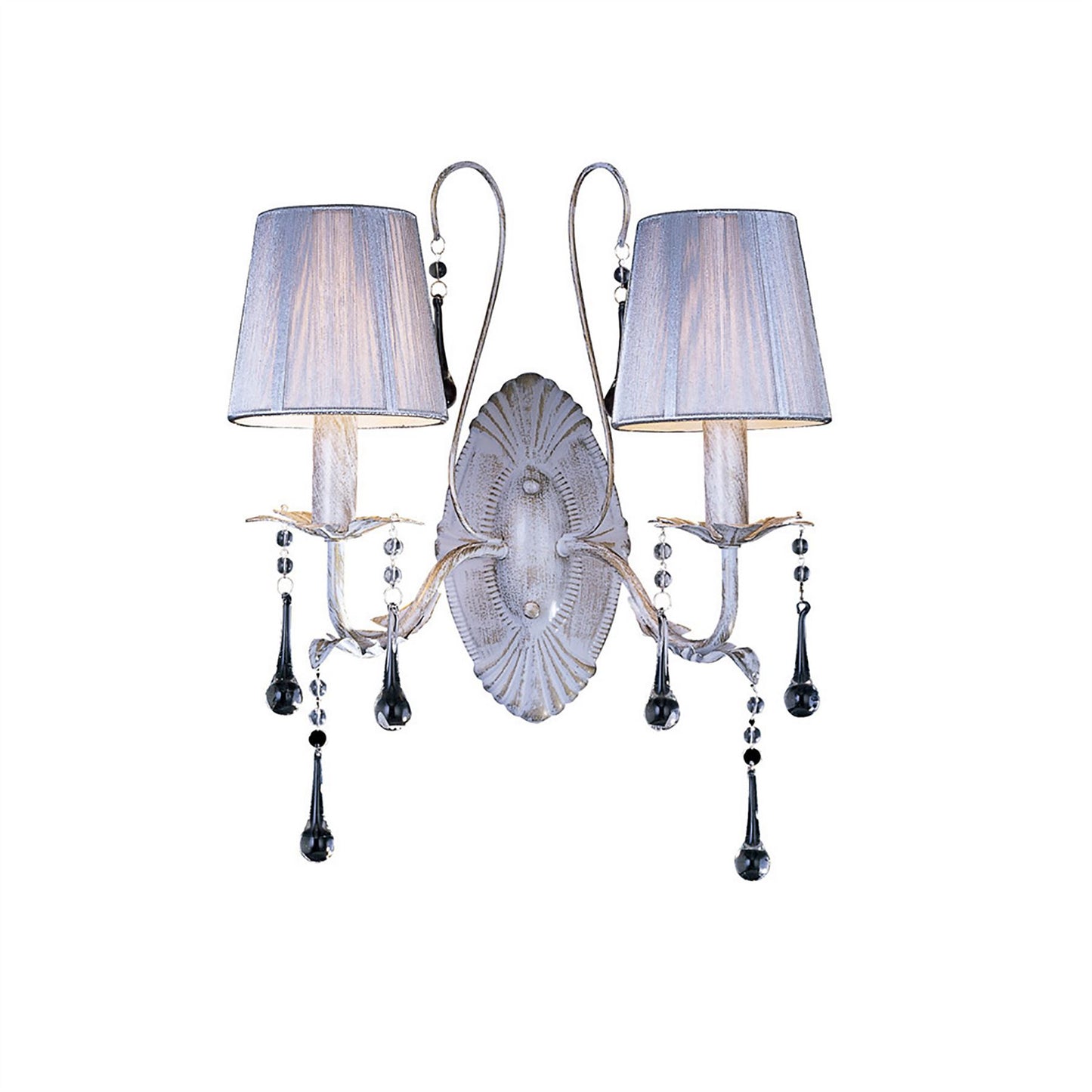 Diyas Flur Wall Light 2 Light E14 White French Gold
