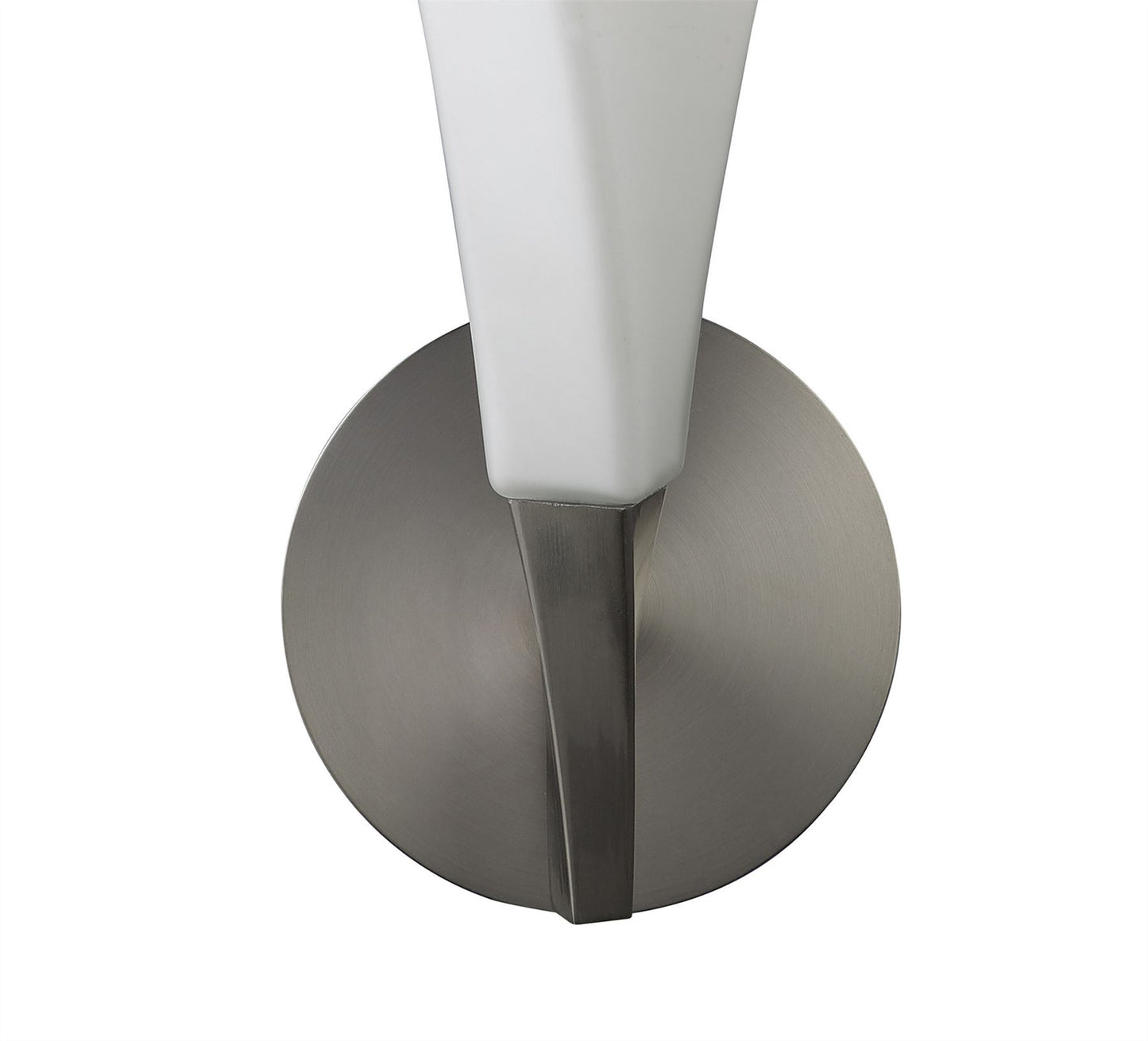 Mantra Neo Wall Light Switched 1 Light E27, Satin Nickel/Frosted White Glass