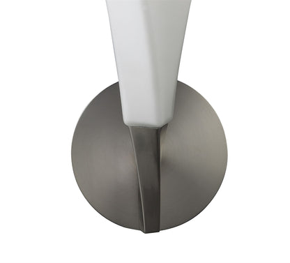 Mantra Neo Wall Light Switched 1 Light E27, Satin Nickel/Frosted White Glass