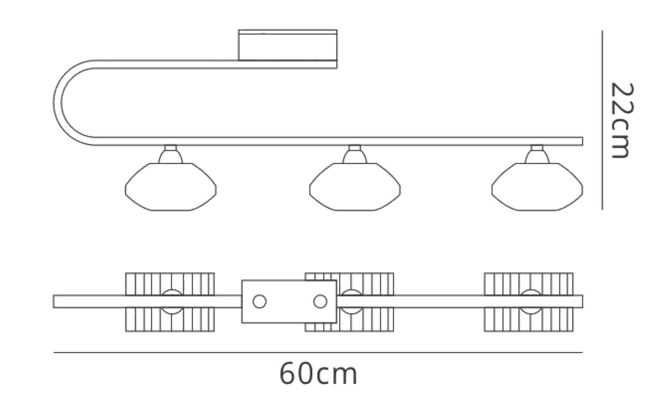 Mantra Alfa Linear Bar 3 Light G9, Polished Brass