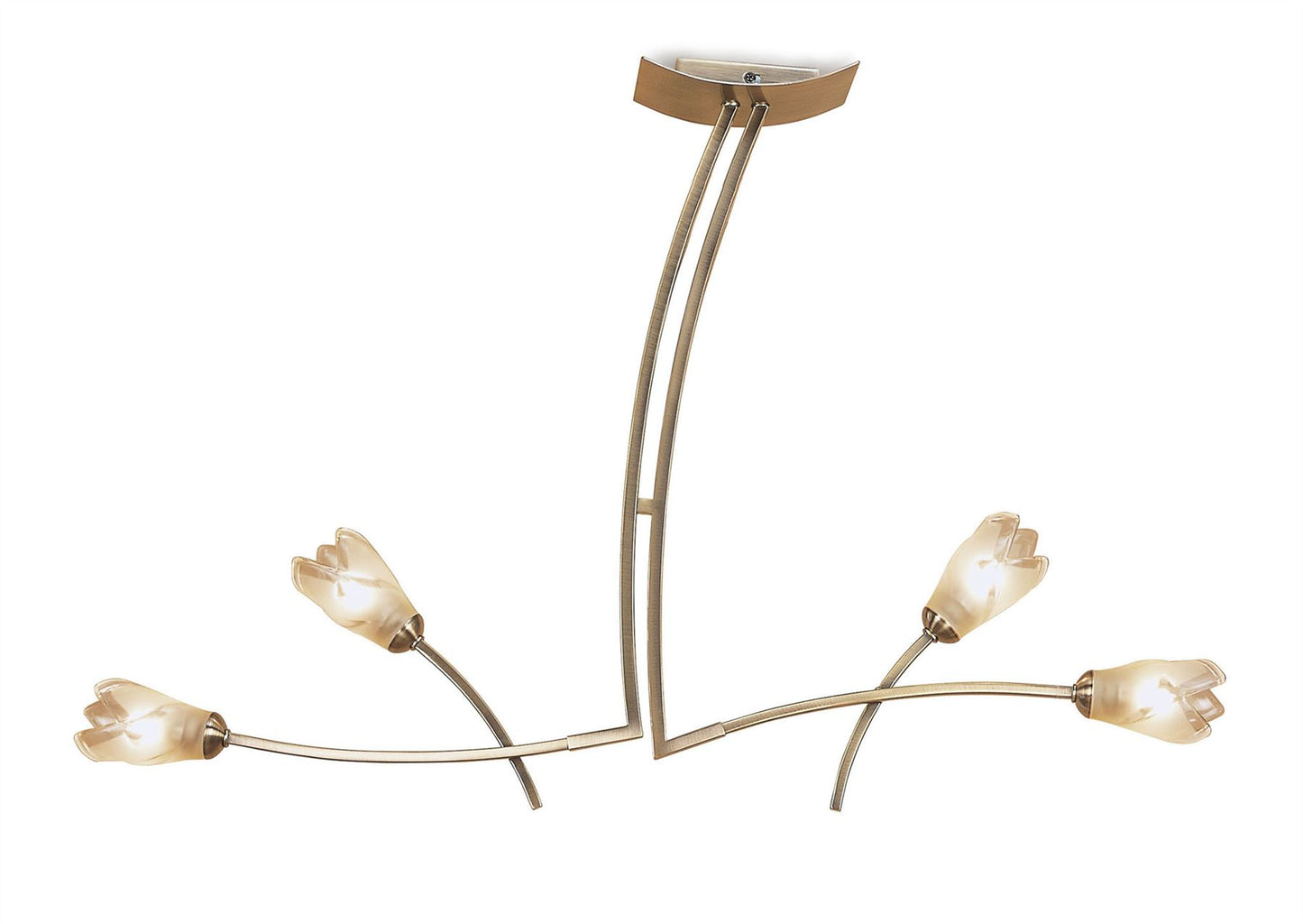 Mantra Pietra Linear Pendant 2 Arm 4 Light G9, Antique Brass