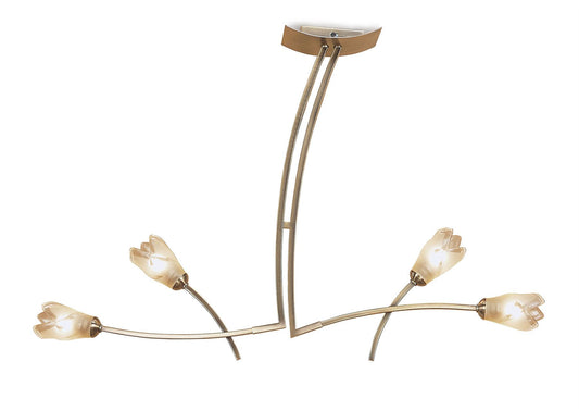 Mantra Pietra Linear Pendant 2 Arm 4 Light G9, Antique Brass