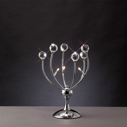 Diyas Xeena Crystal Table Lamp 3 Light G4 Polished Chrome, NOT LED/CFL Compatible