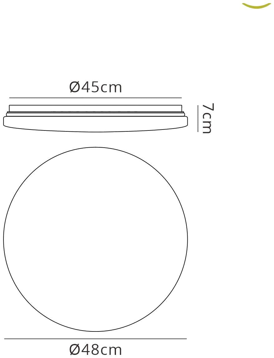 Mantra Zero Smart 48cm Ceiling Light, 80W LED, 2700-5000K Tuneable White, 4500lm, Remote Control, White, 3yrs Warranty